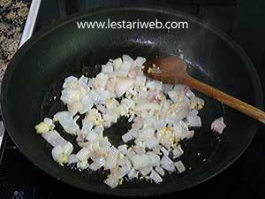 sautee the onion and garlic