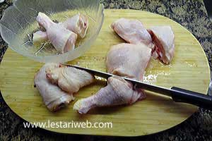 cut the chicken